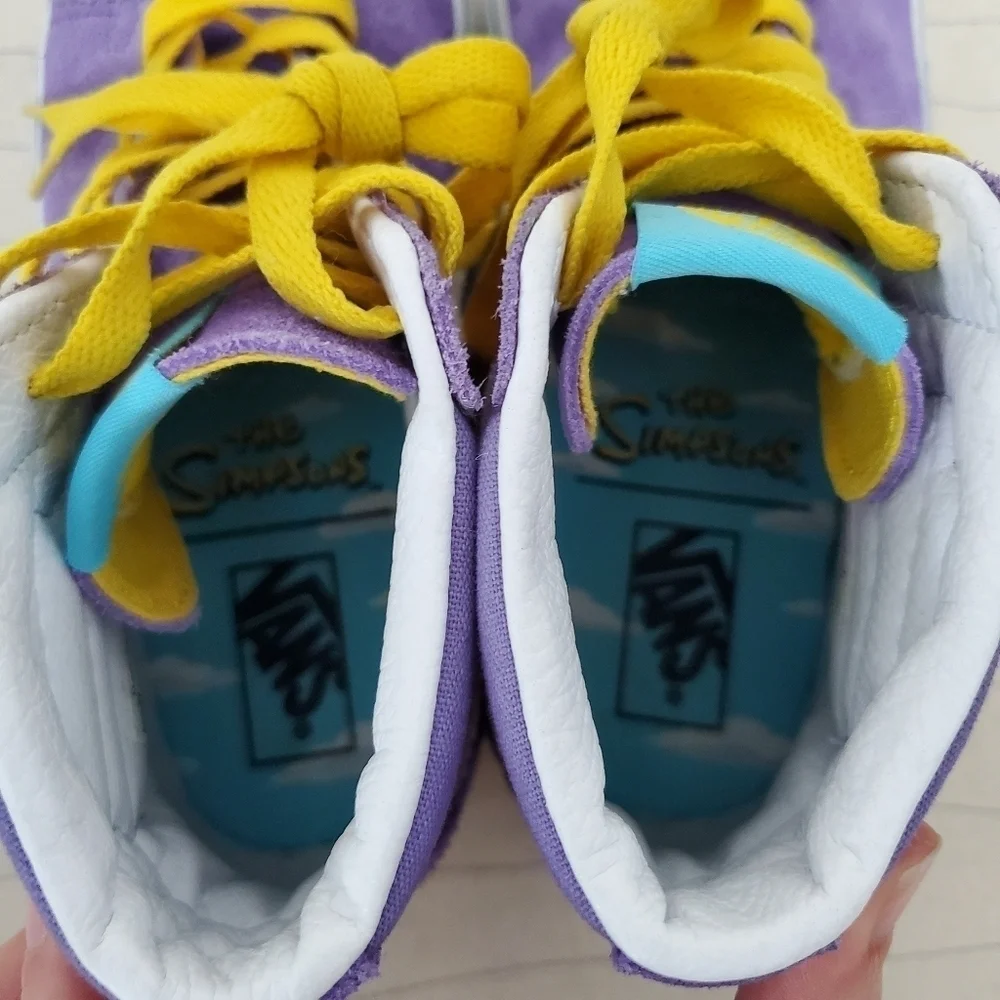 Vans Womens Lisa Simpson for President High Top Purple Suede Shoes Sneakers Sz 5